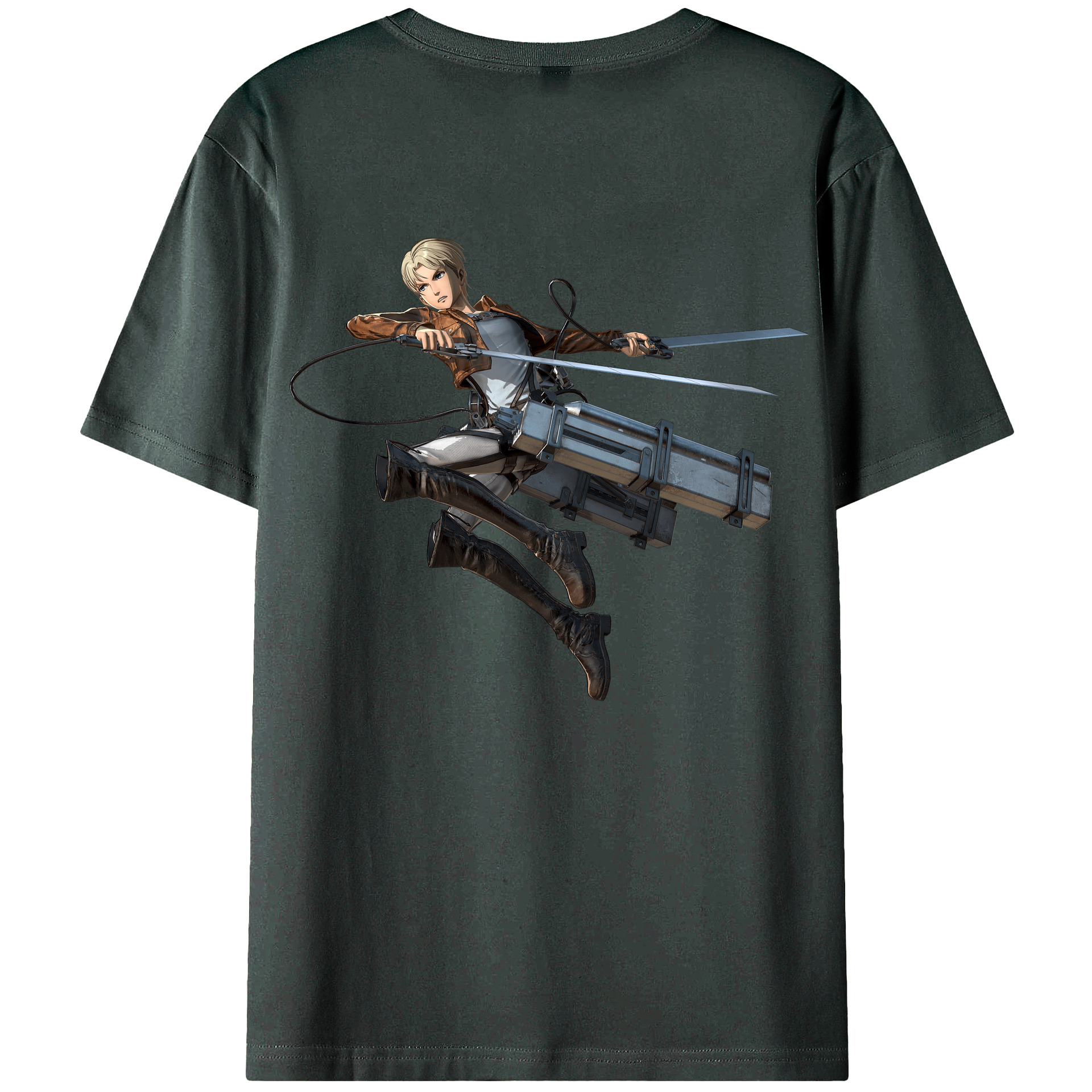 （画像用） 進撃の巨人 Attack on Titan 綿100％ メンズ半袖Tシャツ（バックプリント） 通気性